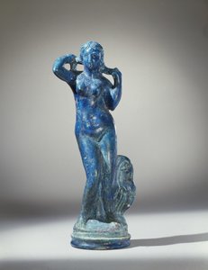 Statyett av Afrodite Anadyomene (blå fajans) av Egyptian School