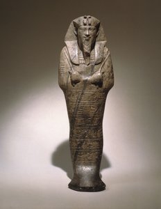 Ushabti av Senkamanseken, från Etiopien (grå kalksten) av Egyptian School