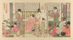 Regn morgonen efter i Pleasure Quarter av Eishōsai Chōki