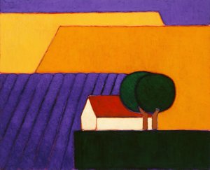 Lavender Field, Provence, 2004 (akryl på papper)