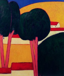 Provencal Farm, 1997 (akryl på papper)