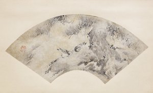 Fåglar och tall, ca 1570-1590 (bläck och guld på papper) av Eitoku Kano
