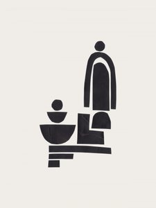 Abstrakta figurer staplade på varandra av Ejaaz Haniff