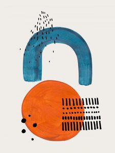 Blå båge, orange cirkel