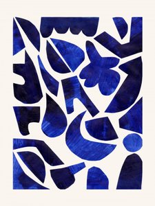 Indigo – abstrakta former av Ejaaz Haniff