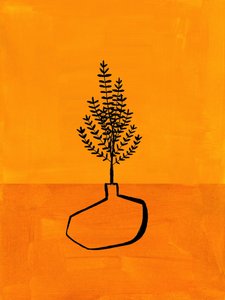 Orange minimalistisk växt av Ejaaz Haniff