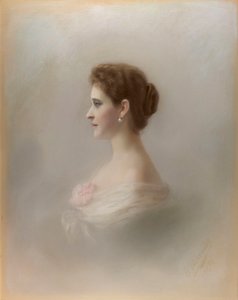 Porträtt av storhertiginnan Elizaveta Fyodorovna, prinsessan Elizabeth av Hessen och vid Rhen, 1896. av Ekaterina Ieronimovna Viskovatova