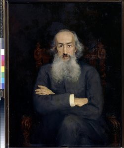 Porträtt av historikern Constantin Bestoujev Rioumine (Bestoujev-Rioumine) (1829-1897) - Målning av Ekaterina Sergeevna Zarudnaya Kavos (1862-1918), olja på duk (101x79 cm) av Ekaterina Sergeevna Zarudnaya Kavos