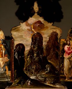 Mount Sinai, bärbart triptykaltare, av El Greco (1541-1614)