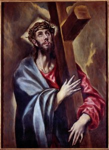 Kristus som bär korset Målning av Domenikos Theotokopoulos dit El Greco (1541-1614) 1605 Sön. 1,08x0,78 m Madrid, Pradomuseet - Kristus bär korset. Målning av Domenikos Theotokopoulos känd som El Greco (1541-1614) 1605. 1,08 x 0,78 m. Prado Mus av El Greco