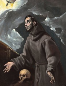 Saint Francis tar emot Stigmata, av El Greco, Dominico (1541-1614). Olja på duk av El Greco