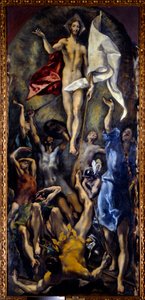 Kristi uppståndelse. Målning av Domenikos Theotokopoulos Dit El Greco (1540-1614) av El Greco