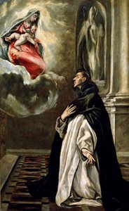 Vision of St. Hyacinth (olja på duk) av El Greco