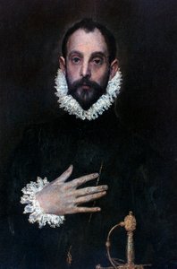 En adelsman med handen på bröstet, c1577-1584 av El Greco