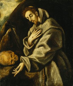 Saint Francis i meditation, av El Greco