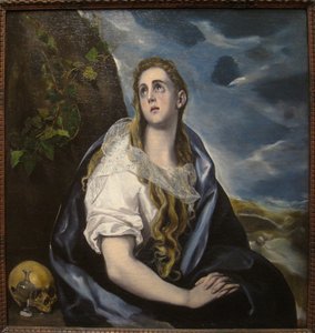 Spanska:  Magdalena penitente (El Greco, Worcester) Den botfärdiga Magdalena av El Greco