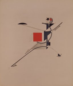 Den nya. Statyett för operan Seger över solen av A. Kruchenykh, 1920-1921