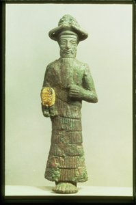 Elamitisk gud med gyllene hand från Susa, sydvästra Iran, ca 1800-1700 f.Kr. (brons och guld)