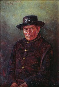 Chief Geronimo (olja på duk) av Elbridge Ayer Burbank