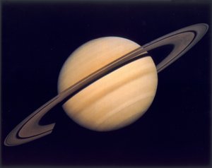Saturnus och dess ringar, fotograferad av Voyager 1