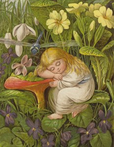 Men han sänktes bara i en dröm av glädje (färg litho) av Eleanor Fortescue Brickdale