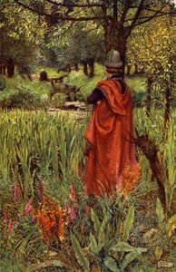 Elaine (färg litho) av Eleanor Fortescue Brickdale