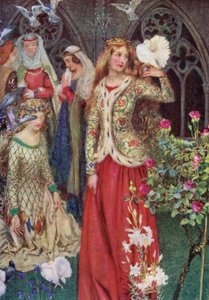 Guinevere (färg litho) av Eleanor Fortescue Brickdale