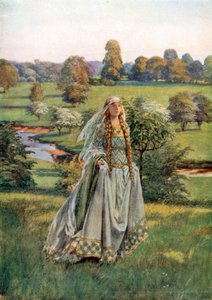 Guinevere. Tennyson (färglitografi)