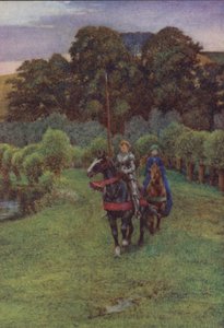 Illustration för Idylls Of The King av Alfred Lord Tennyson (färg litho) av Eleanor Fortescue Brickdale