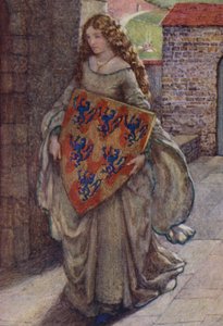 Illustration för Idylls Of The King av Alfred Lord Tennyson (färg litho) av Eleanor Fortescue Brickdale