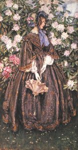 Dam med ett parasoll (akvarell på papper) av Eleanor Fortescue Brickdale
