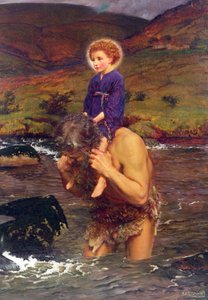 St. Christopher som bär Kristusbarnet (olja på duk) av Eleanor Fortescue Brickdale