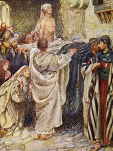 Änkans son uppvuxen i Nain (färg litho) av Eleanor Fortescue Brickdale