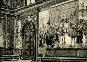Freskerna i den stora salen i Barnabiternas palats, av Elia Bonci (1866-1953), Macerata, Marche, Italien av Elia Bonci