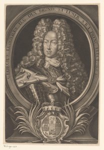 Porträtt av Georg Ludwig, kung av Storbritannien och Irland av Elias Christopf Heiss