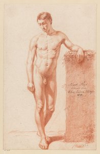 Stående manlig naken, sedd framifrån (2:a pris 1818) av Elias Friedrich Kruger