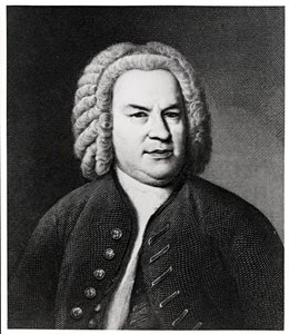 Porträtt av Johann Sebastian Bach, tysk kompositör