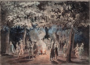 Promenad vid eldarna i Drottningholms park 1785 av Elias Martin