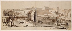 Vy över Helgeandsholmen av Elias Martin