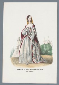 Damen vid det franska hovet XVI-talet, under Francois I (titel på objektet)