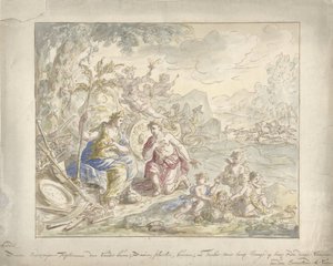 Design för en rumsmålning med allegori på jorden av Elias van Nijmegen
