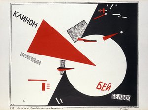 Med den röda triangeln träffar de vita! , propagandaaffisch