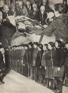 Osoaviakhim. Illustration från USSR Builds Socialism, 1933. av Eliezer Markowich Lissitzky