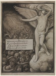 (Illustration till Rubáiyát av Omar Khayyám) Kärleken krymper förskräckt vid åsynen av helvetet av Elihu Vedder