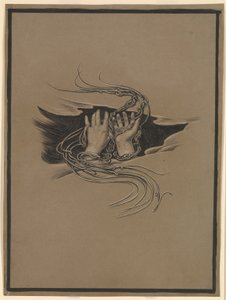 (Illustration till Rubáiyát av Omar Khayyám) Hand som ger förlåtelse och hand som ber om förlåtelse av Elihu Vedder
