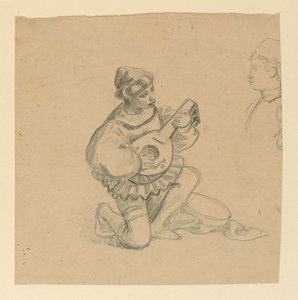 Pojke som spelar en lut av Elihu Vedder