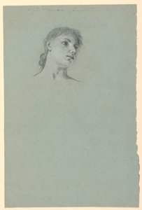Teckning, studie av en flicka, ca 1885 av Elihu Vedder