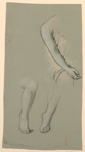 Teckning, figurdetaljer, ca 1885 av Elihu Vedder