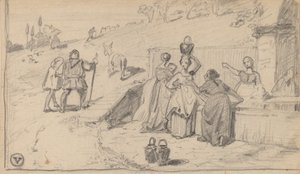 far och son, ca. 1859. av Elihu Vedder