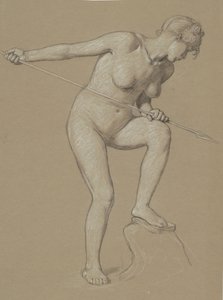 Girl Spearing Dolphin, ca. 1900. av Elihu Vedder